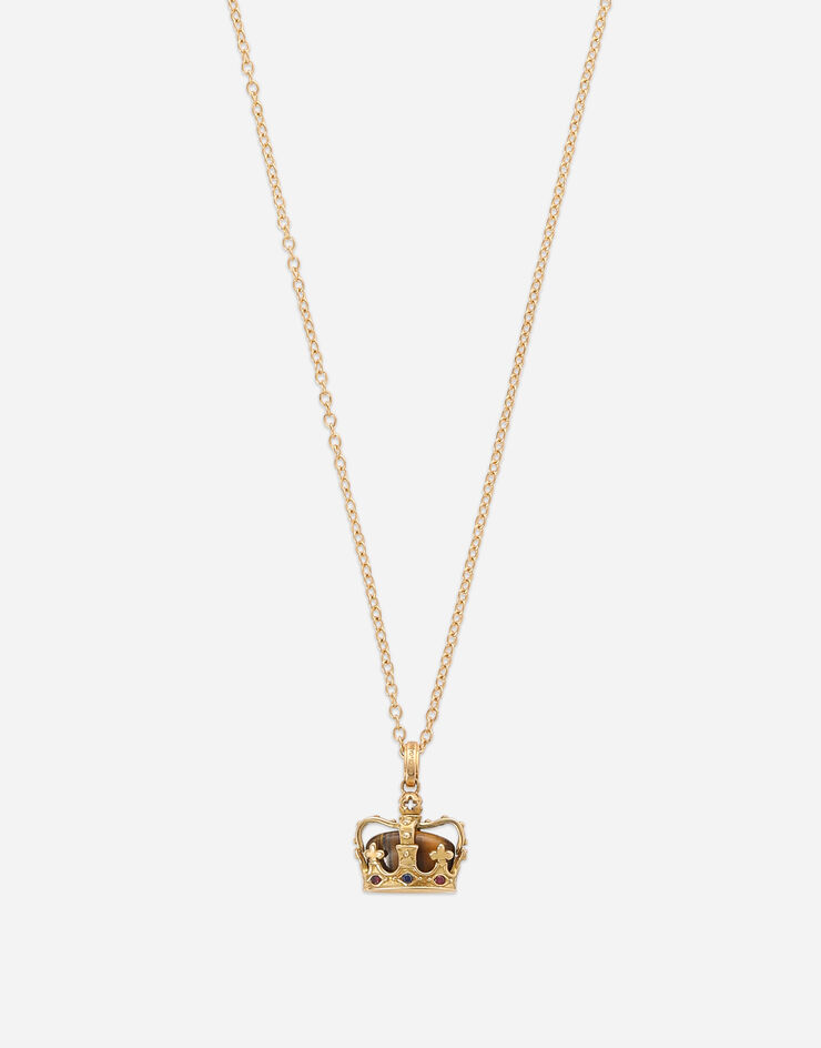 Dolce & Gabbana Crown yellow gold pendant with iron eye Yellow gold WAKK1GWIE01