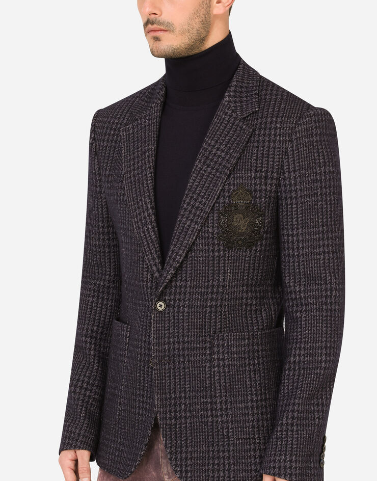 Dolce & Gabbana Veste Portofino en jersey à carreaux et écusson Multicolore G2PT9ZFC7AU