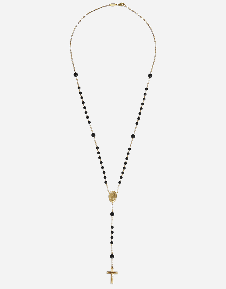 Dolce & Gabbana Rosary necklace Gold/Black WNHS1GWNF2N