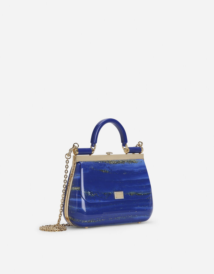 Dolce & Gabbana Borsa Sicily box in sint glass Blu BB6680AO593