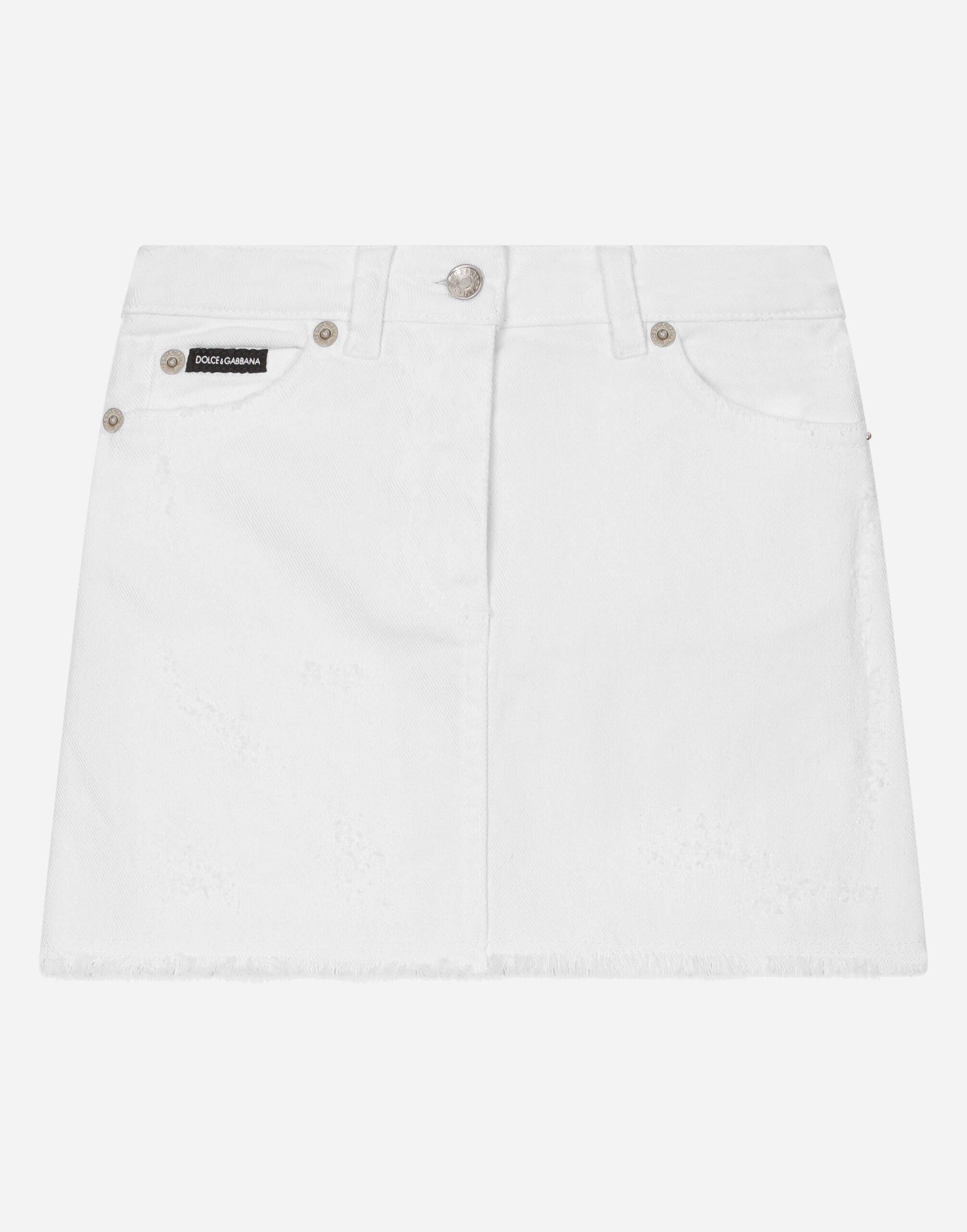 White denim skirt stretch best sale