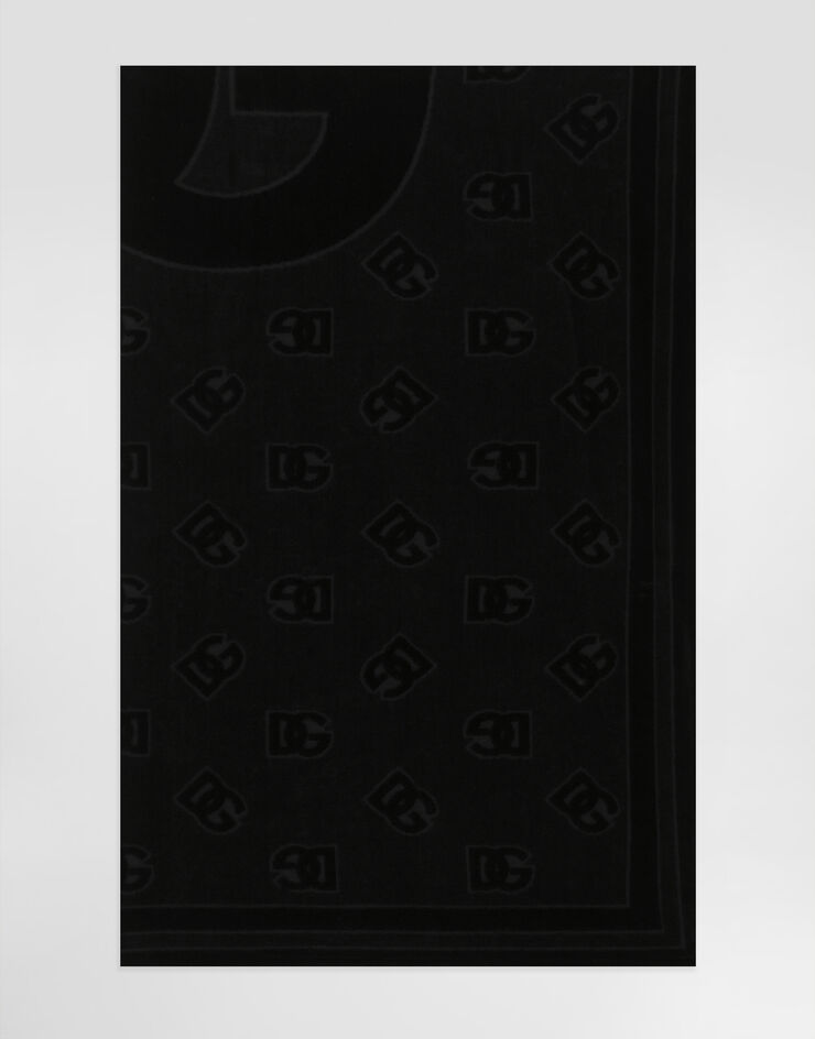 Dolce & Gabbana منشفة شاطئ بشعار DG (115×186) أسود M0A12TONO10