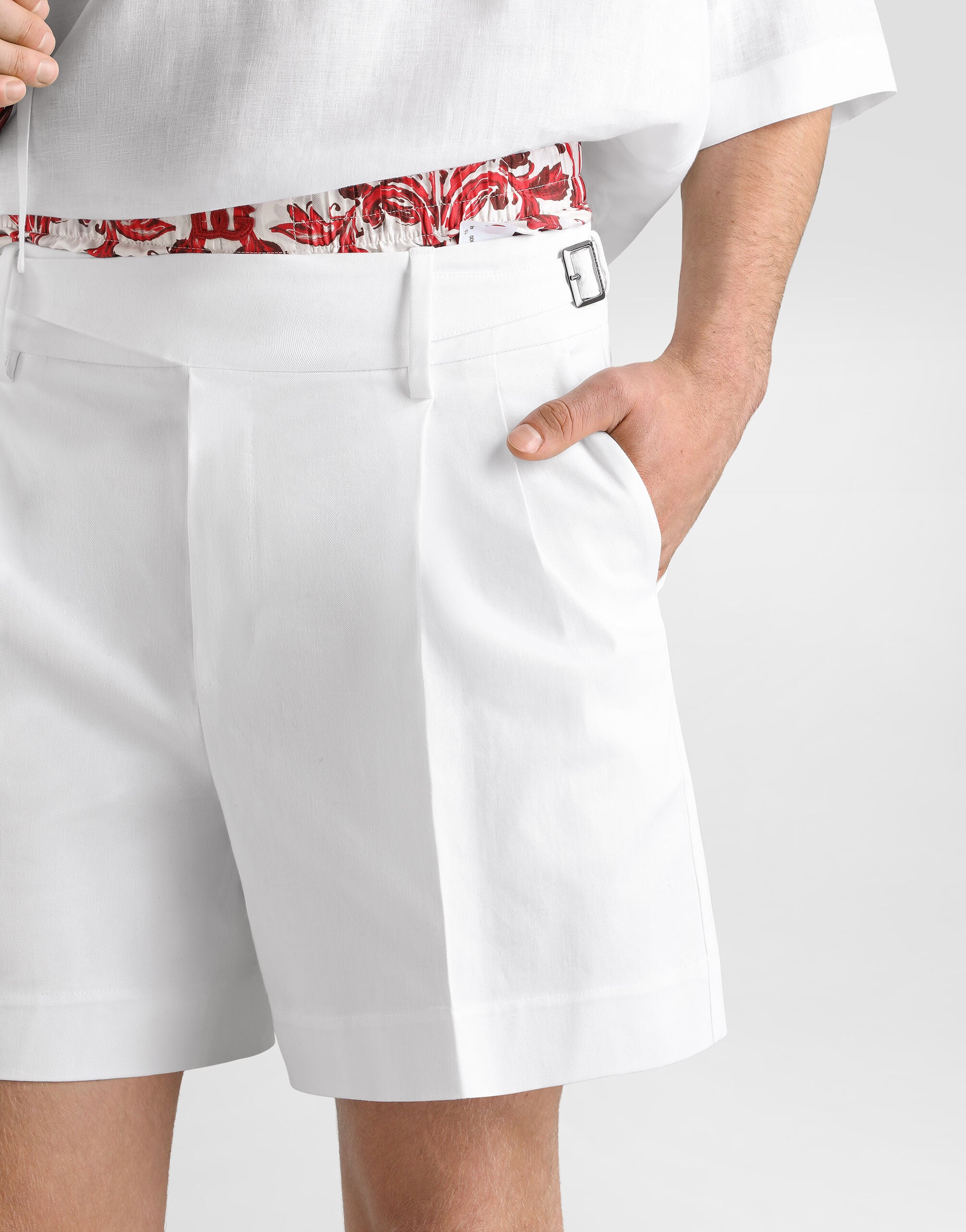 Whiteのメンズ コットン バミューダ ショートパンツ | Dolce&Gabbana®