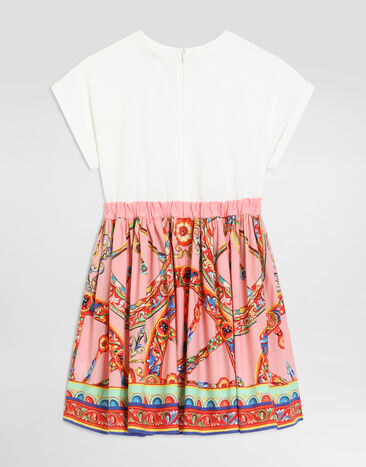 Dolce & Gabbana Carretto-print mix material dress Multicolor L5JDAUG7P5S
