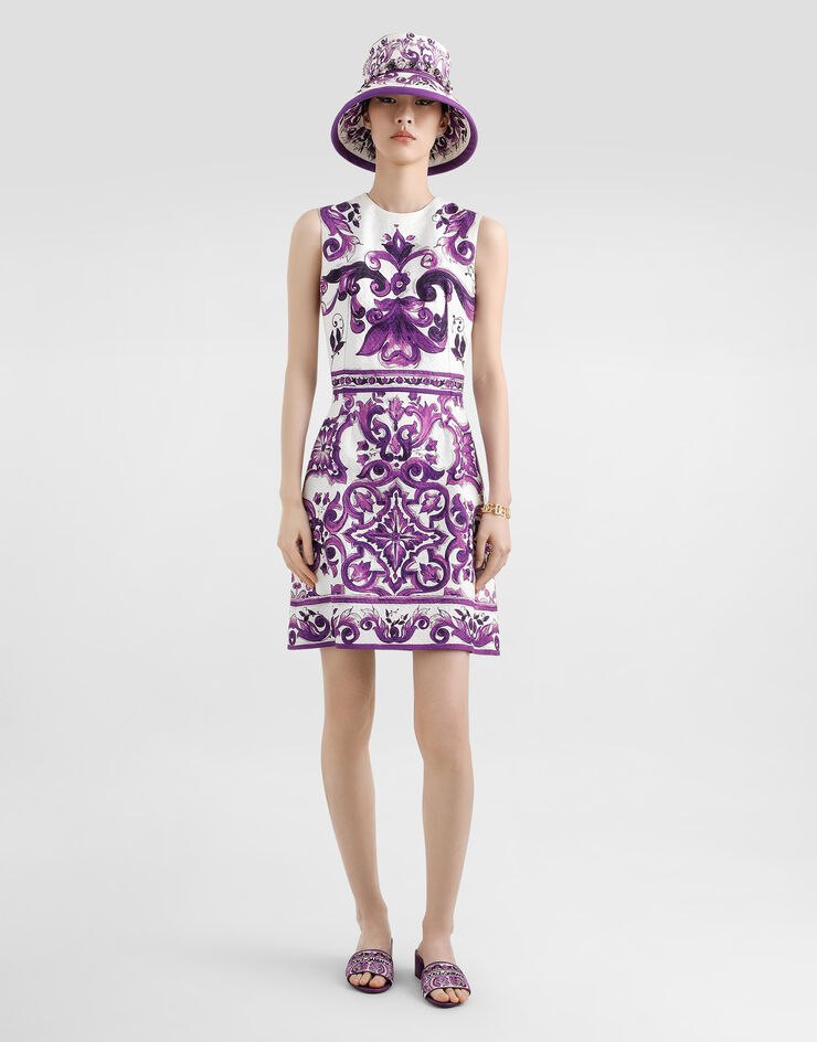 Dolce & Gabbana Majolica-print sleeveless dress Multicolor F68A8TFPFSO
