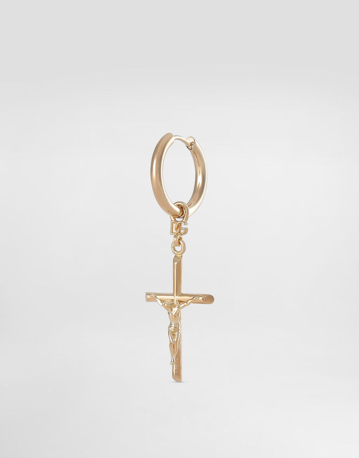 Dolce & Gabbana Pendiente a presión con cruz «DNA» Gold WEQ1D1W1111