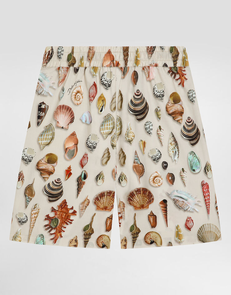 Dolce & Gabbana Shell-print poplin bermuda shorts Multicolor L43Q87HS5TS