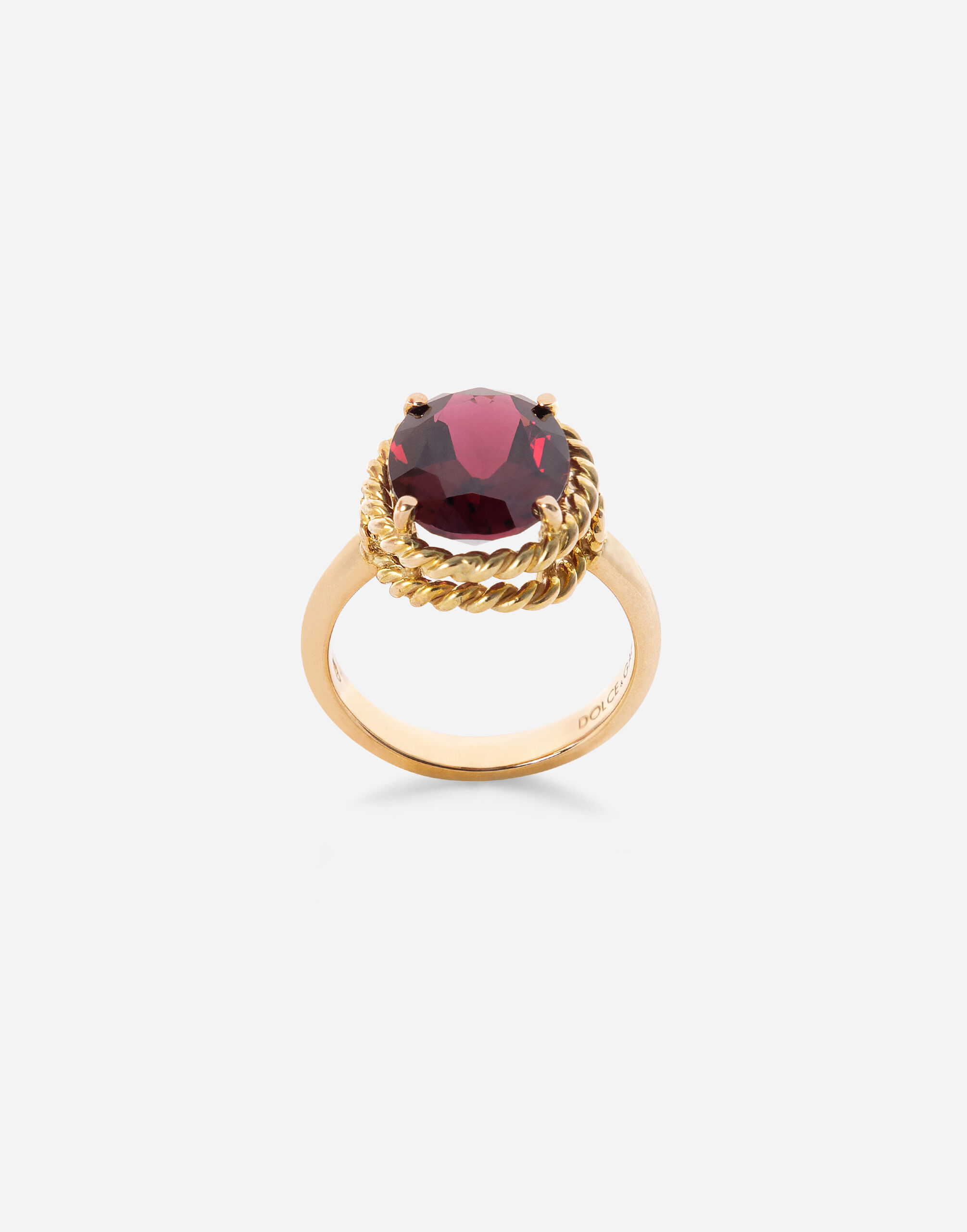 Anillo Anna de oro amarillo 18 kt con granate rodolita en Dorado