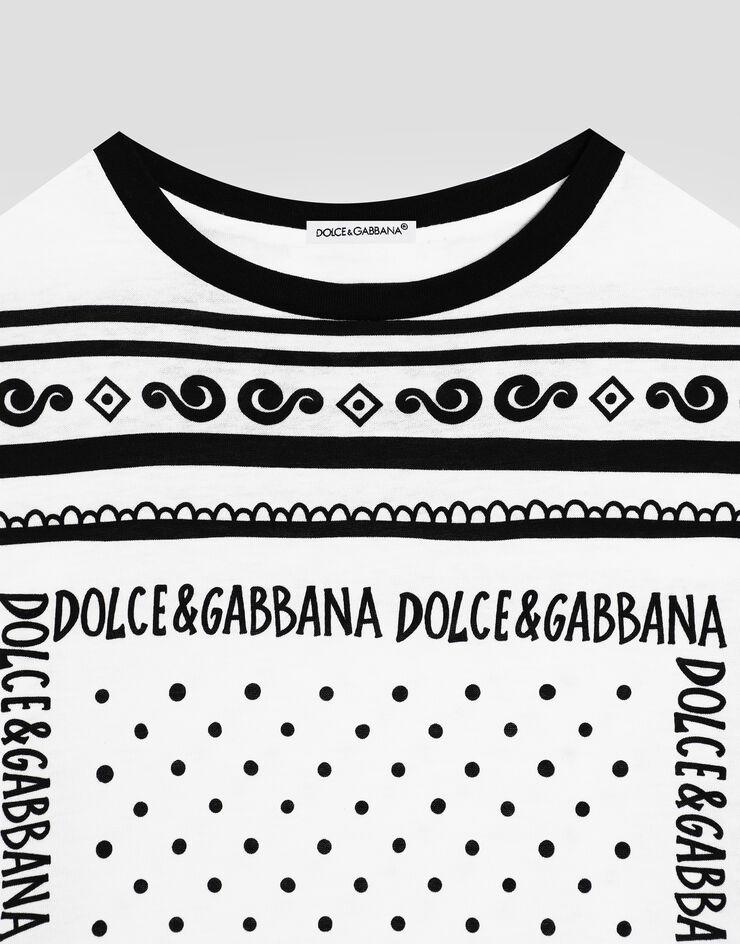 Dolce & Gabbana Jersey T-shirt with bandanna print Print L4JTHVII7FZ