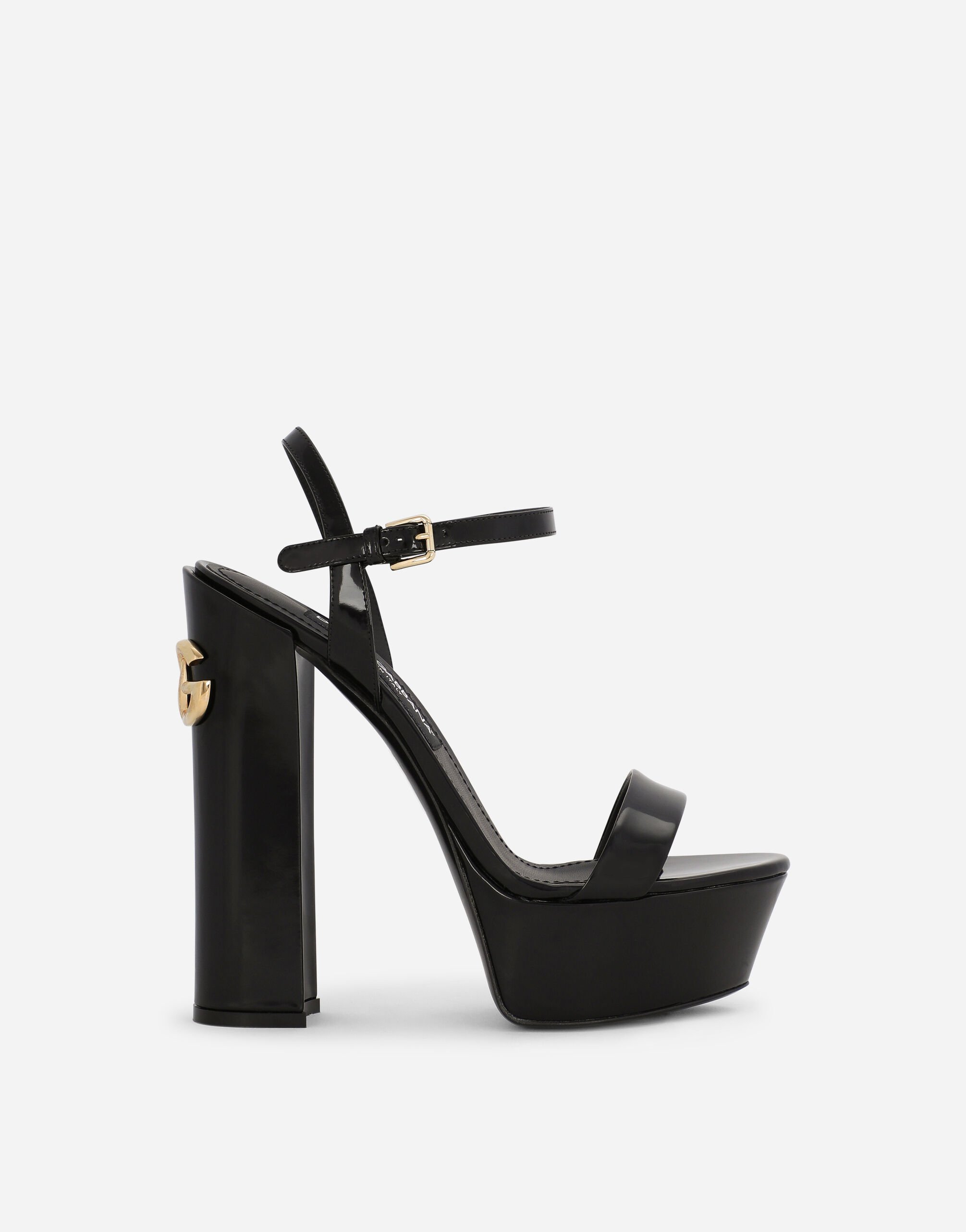 超美品 in sandals platform calfskin Polished Black Women for 靴