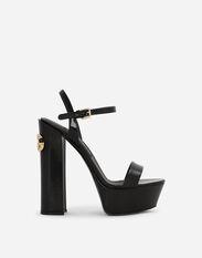 Dolce & Gabbana Polished calfskin platform sandals Gold CK1544AX615