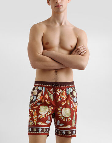 Dolce & Gabbana Shell-print medium swim boxer shorts Multicolor M4F50TFIM6Z
