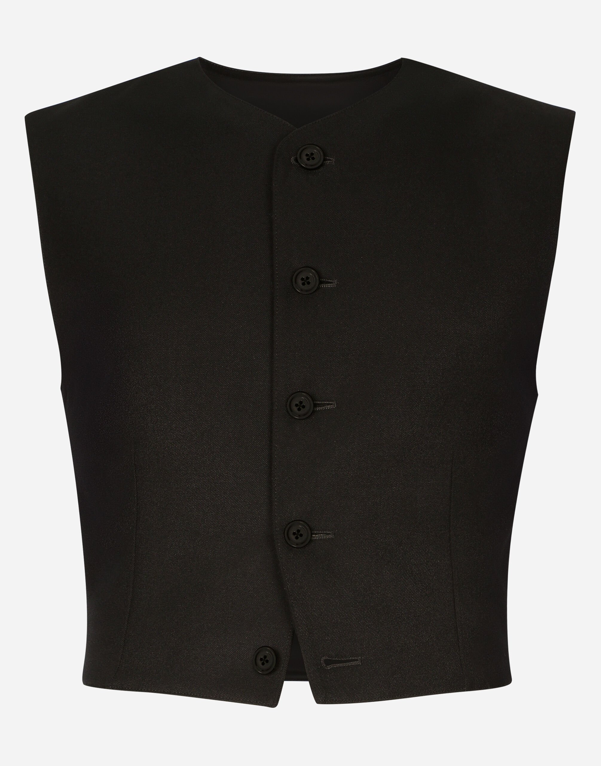 Dolce&Gabbana Full Milano jersey and wool gabardine vest Black G710PTFU26Z
