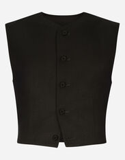 Dolce&Gabbana Full Milano jersey and wool gabardine vest Grey G041KTGG914