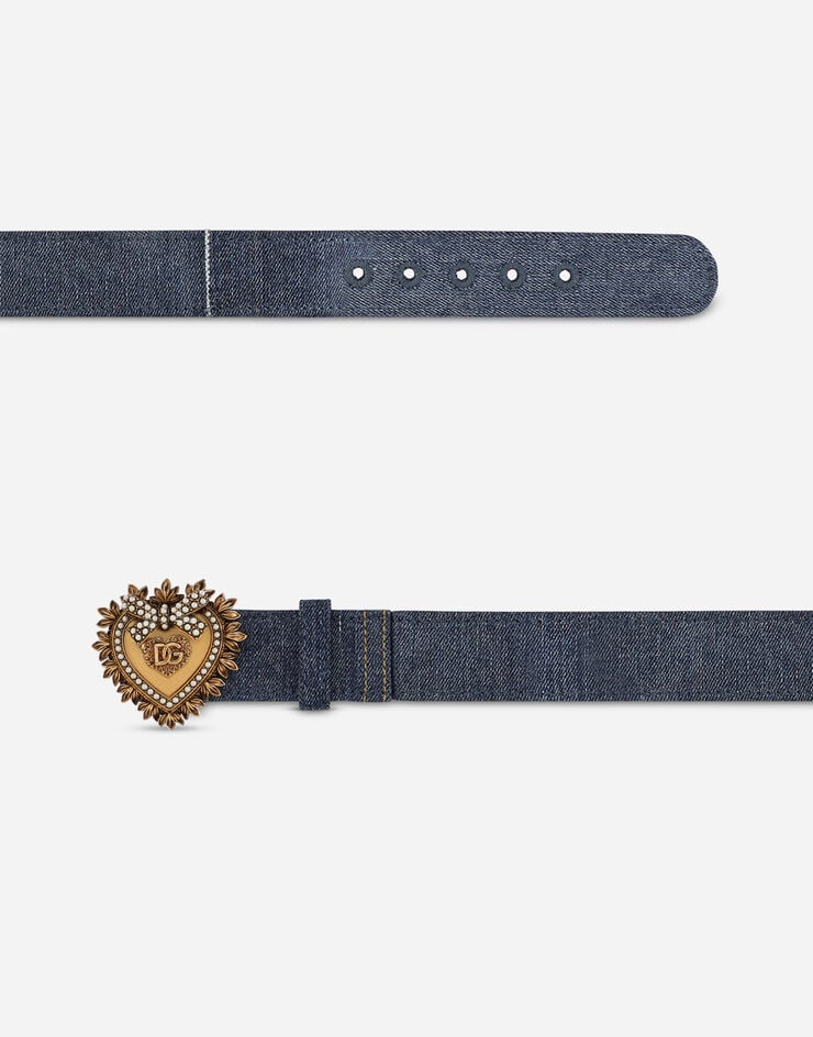 Dolce & Gabbana Devotion belt in patchwork denim Denim BE1315AO621