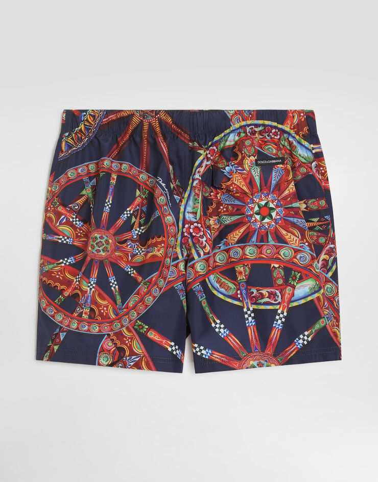 Dolce & Gabbana Carretto-print canvas swim boxer shorts Multicolor L4J818ON0HZ