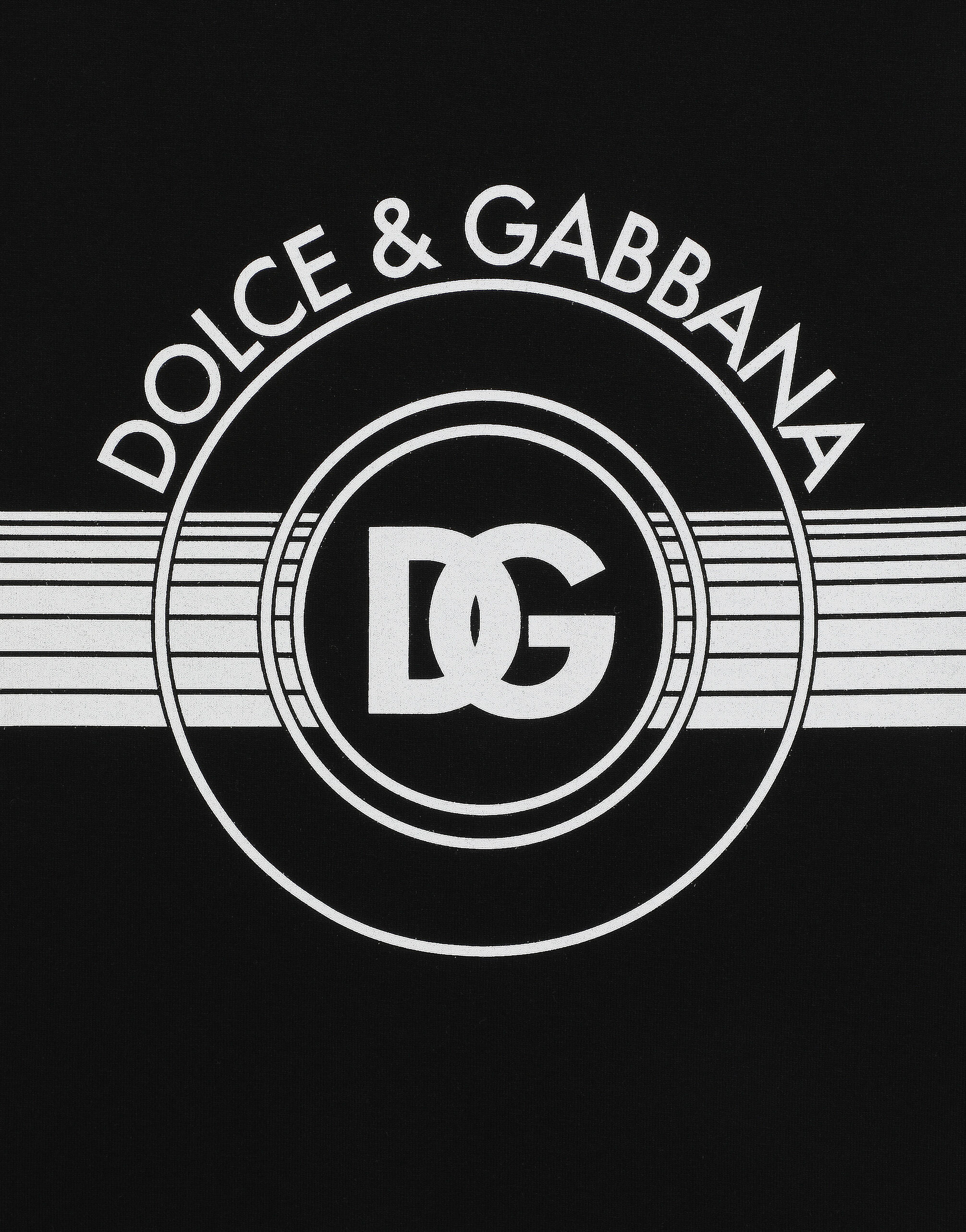 Cotton interlock T shirt with DG logo print in Black for