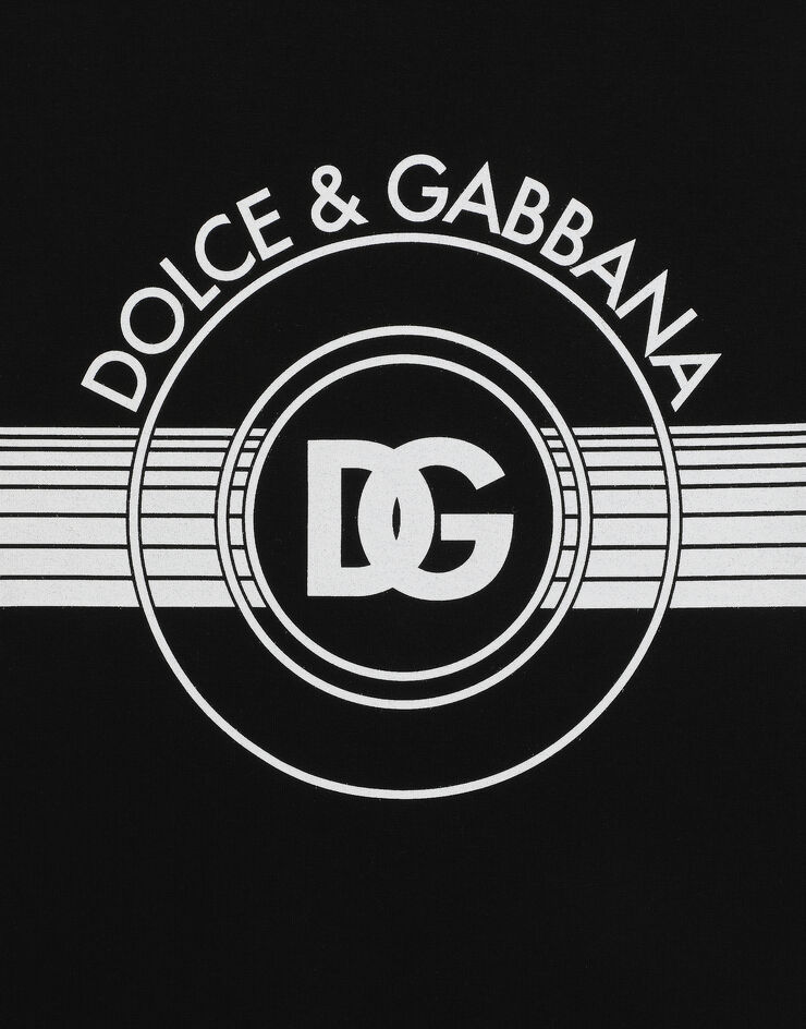 Dolce & Gabbana DG 徽标印花棉质双面布 T 恤 黑 G8PN9TG7J6B