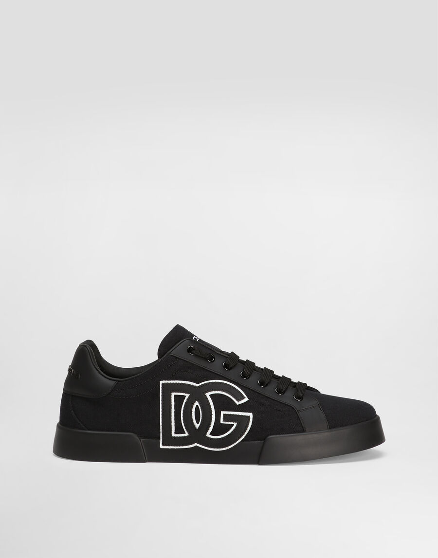 Portofino light strobel sneakers in canvas and calfskin