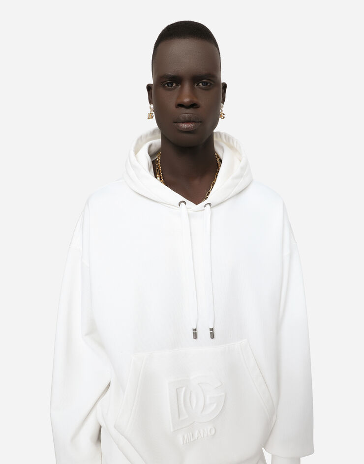 Dolce & Gabbana FELPA CON CAPPUCCIO White G9XI2ZHU7AL