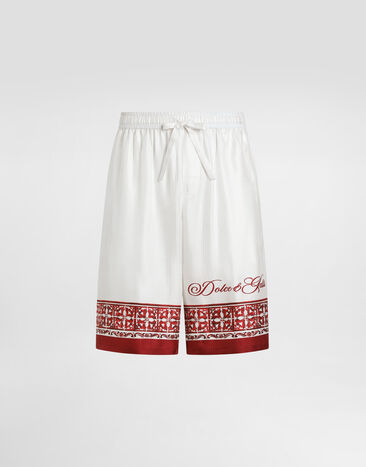 Dolce & Gabbana Majolica-print jacquard twill vanity bermuda Multicolor GV37ATHI135