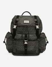Dolce & Gabbana Coated jacquard backpack Blue BM2197AG182