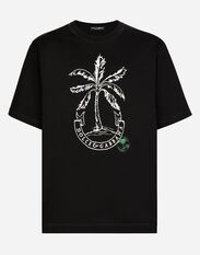 Dolce & Gabbana Short-sleeved banana-tree-print T-shirt Brown G8RN8TG7K1U