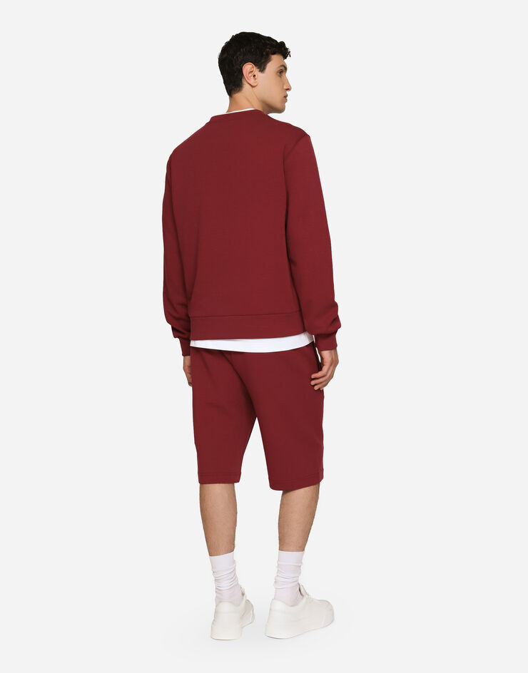 Dolce&Gabbana Jersey jogging shorts with embroidery Bordeaux GVF8AZHU7H9