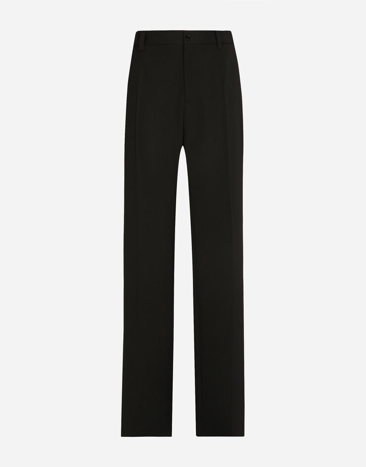 Dolce&Gabbana High-waisted flared woolen pants Black FTC18TFU21E