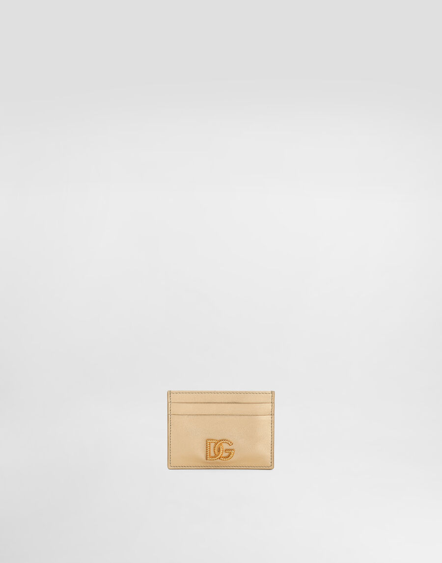 Laminated calfskin card holder with DG logo