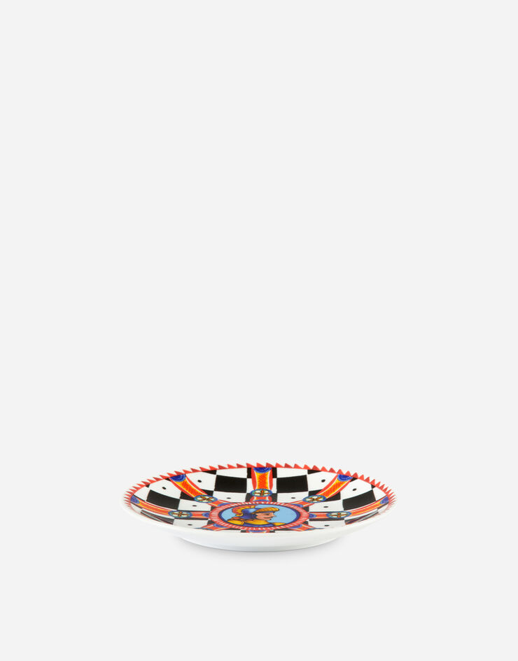 Dolce & Gabbana Set 2 Porcelain Dessert Plates Multicolor TC0S03TCA13