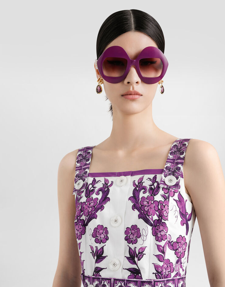 Dolce & Gabbana Majolica-print poplin dress Multicolor F6TTJTHH5EN