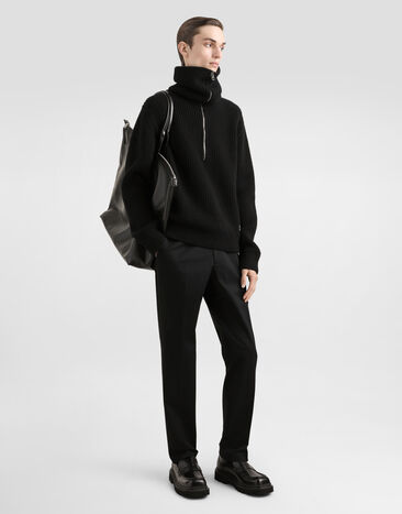 Dolce & Gabbana Tailored cotton pants Black GP0K3TFUFL3