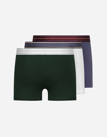 Dolce & Gabbana Pack de trois boxers classiques en coton stretch Dolce & Gabbana Pack de trois boxers classiques en coton stretch Multicolore M9D78JONP19