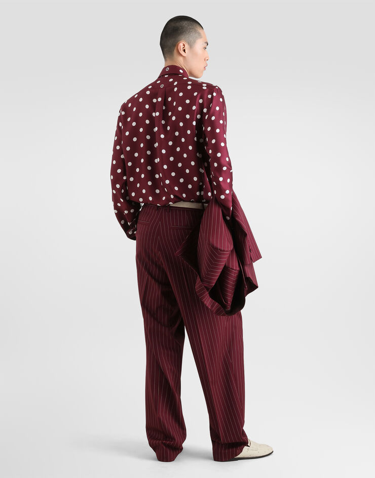 Dolce & Gabbana Polka dot-print silk twill Gold shirt Dolce & Gabbana Polka dot-print silk twill Gold shirt Multicolor G5NP9TIS1YO