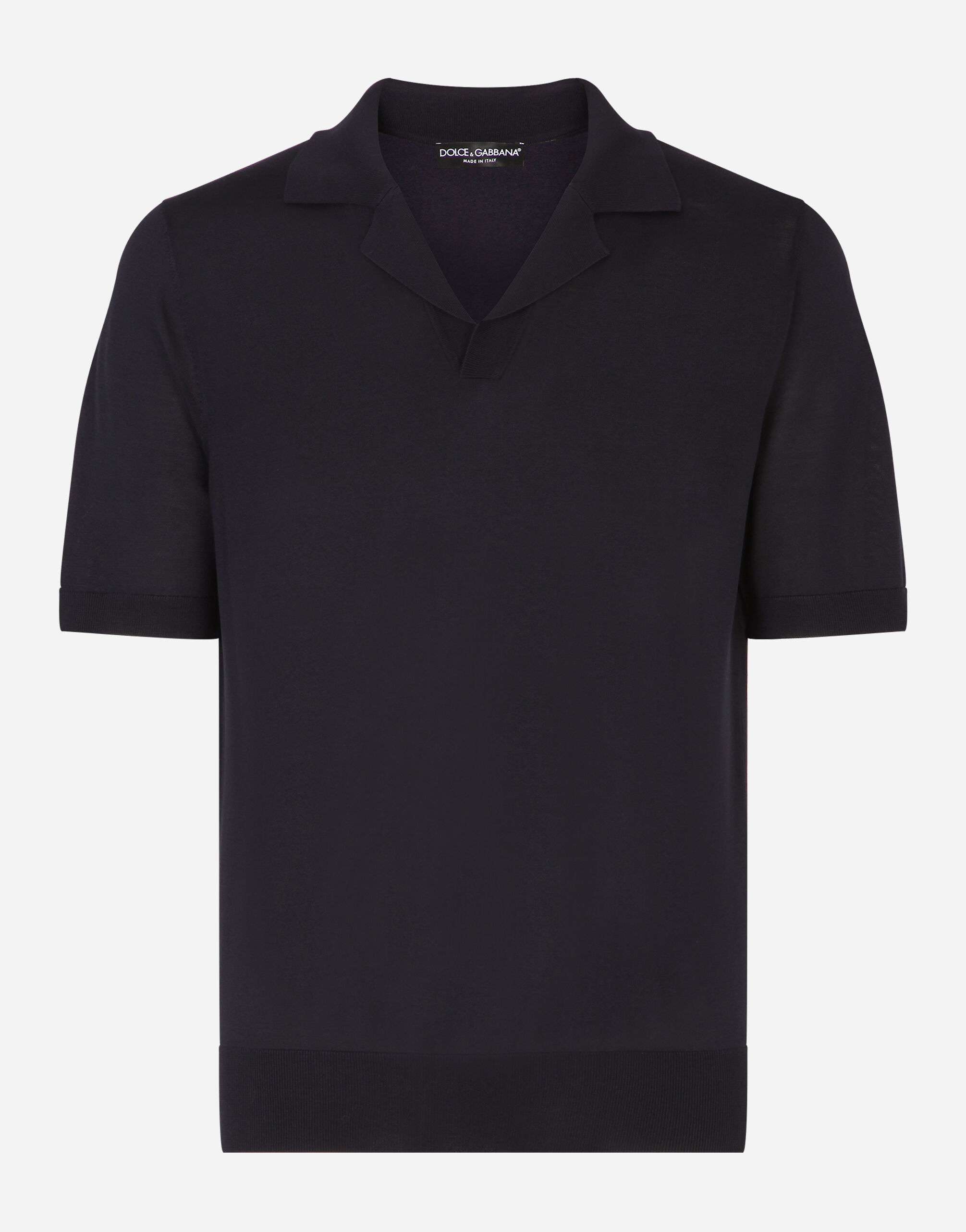 Polo de seda en AZUL de Hombre Dolce Gabbana