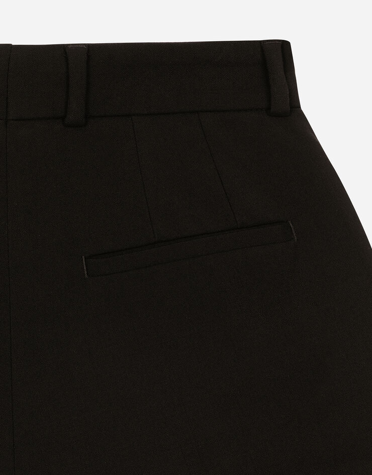 Dolce & Gabbana Kurze Hose im Panty-Design mit hohem Bund aus Wolle Black FTC4WTFURLW