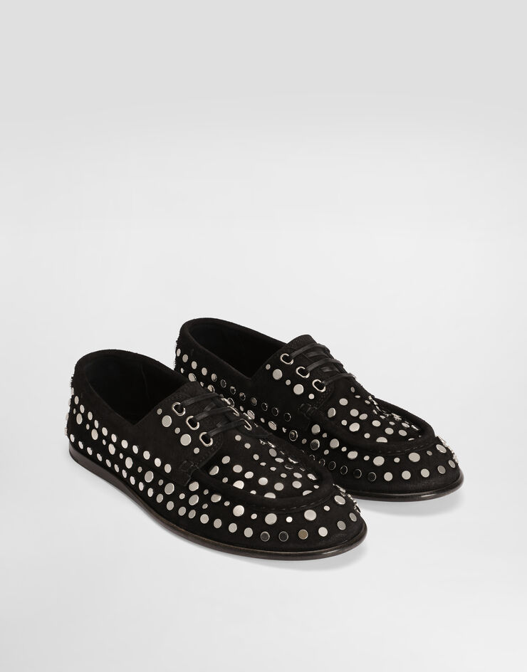 Dolce & Gabbana حذاء ديربي من جلد سويدي Black A10908A0767