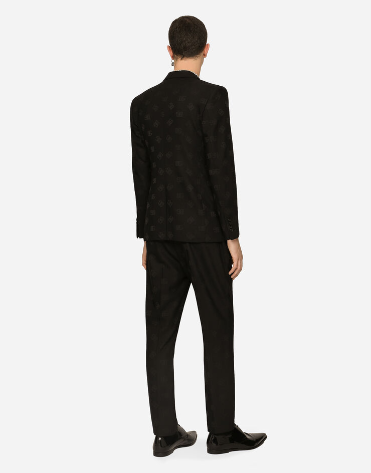 Dolce & Gabbana Single-breasted jacquard Sicilia-fit jacket with DG Monogram design Black G2QU6TFJBAK