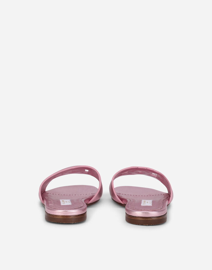 Dolce & Gabbana Calfskin DG millennials sliders Pink D11032A5439