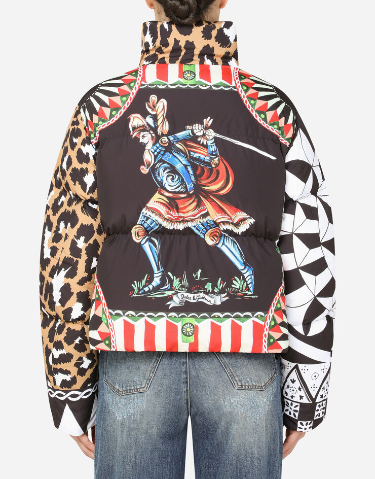 Dolce & Gabbana Padded nylon jacket with patchwork print MULTICOLOR I9514WFHMF2