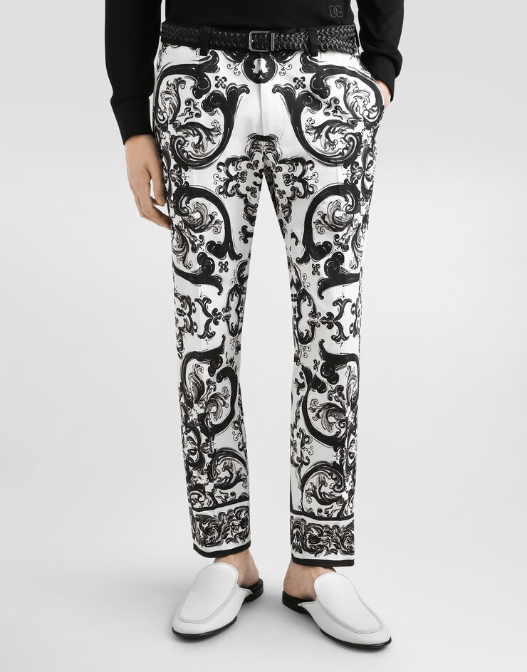 Dolce & Gabbana Hose mit Majolika-Print Mehrfarbig GYK9ETFPFSN