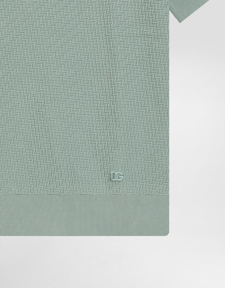 Dolce & Gabbana Micro-dot stitch polo shirt Multicolor GXZB7ZJBCI3