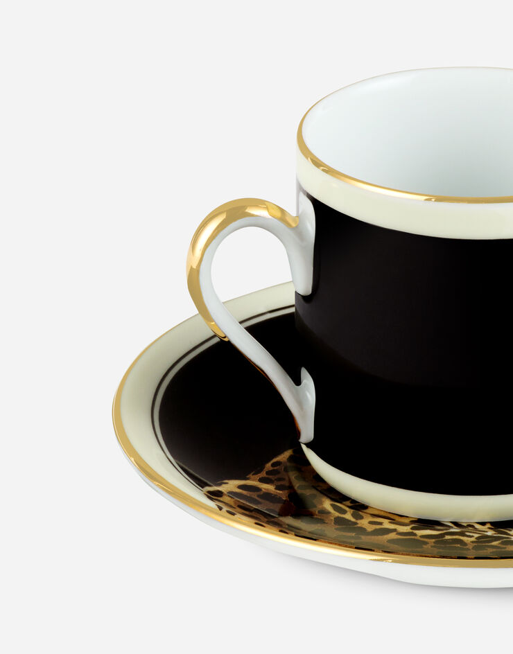 Dolce & Gabbana Tasse à Café avec Soucoupe en Porcelaine Multicolore TC0092TCA44