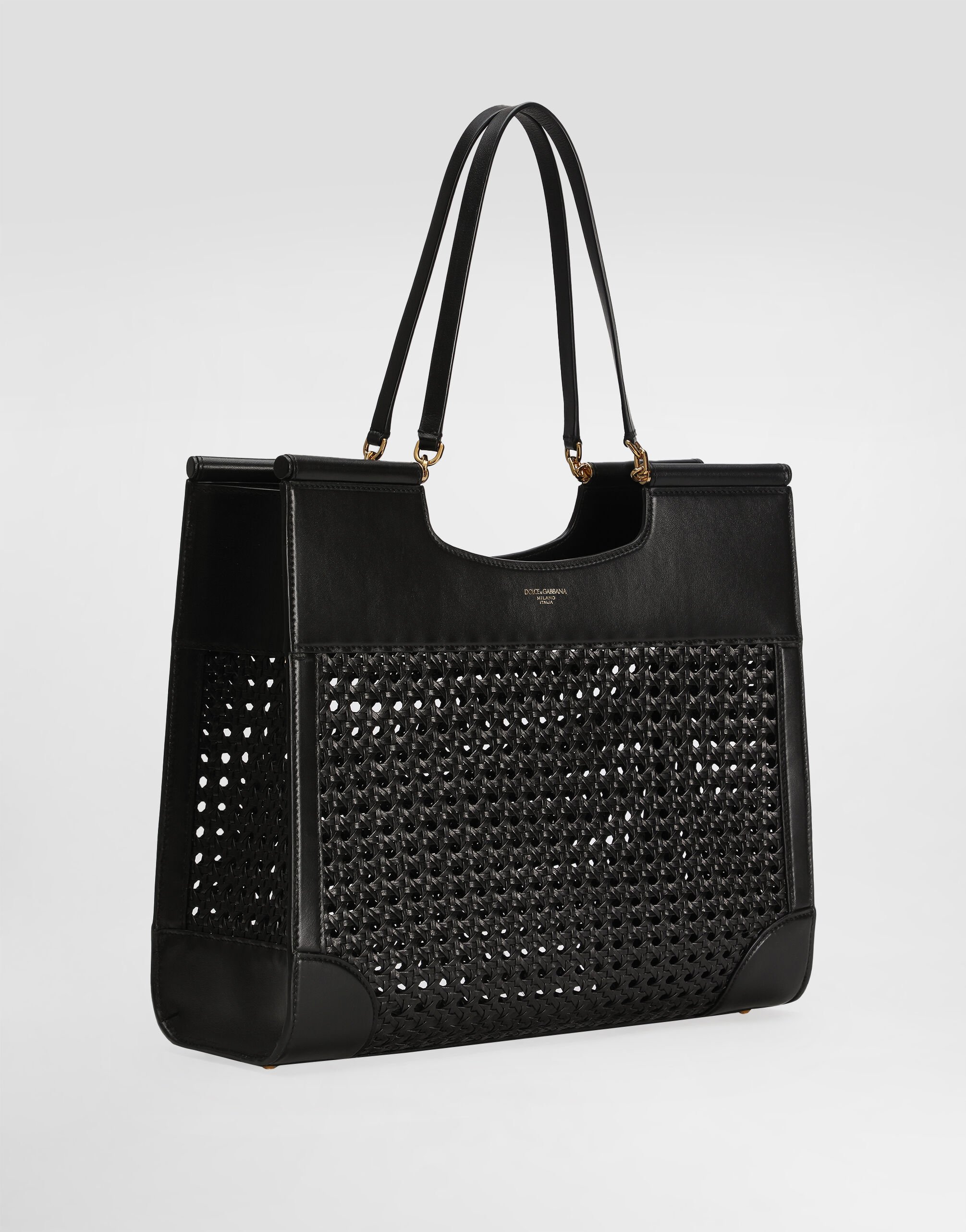 ブラックのウィメンズ SICILY カーフスキン&ストロー ブラックのウィメンズ SICILY カーフスキン&ストロー