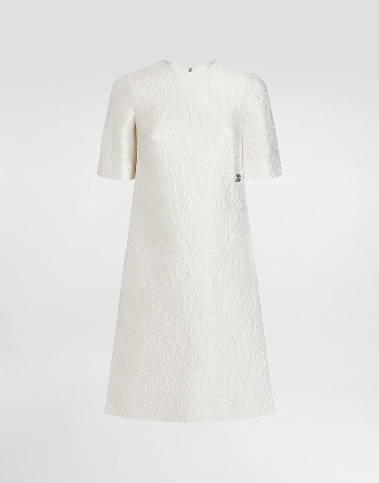 Dolce & Gabbana Floral jacquard midi dress White F6ARYTHJMOK