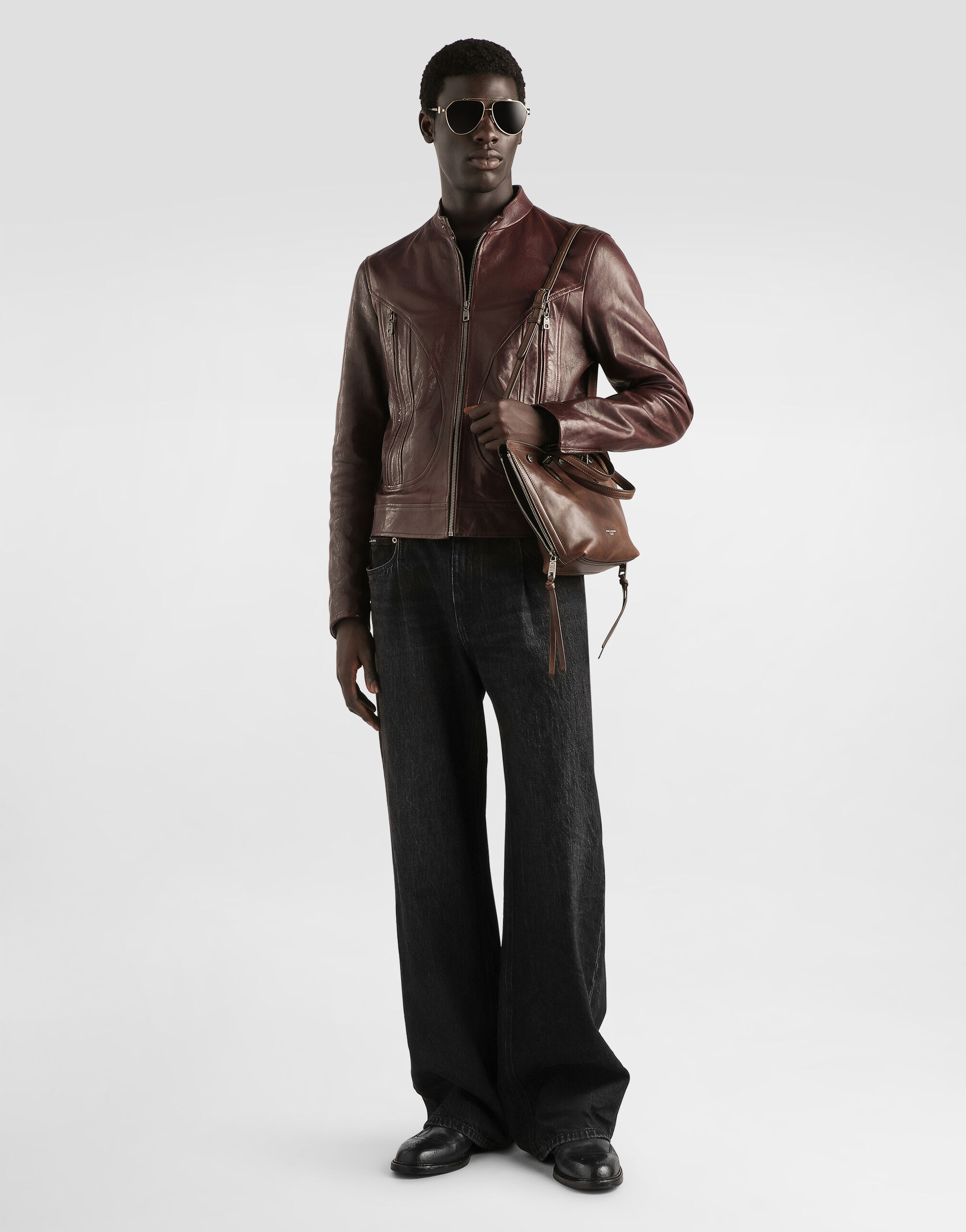 Lambskin nappa leather jacket in Purple for Men | Dolce&Gabbana® Lambskin nappa leather jacket in Purple for Men | Dolce&Gabbana®
