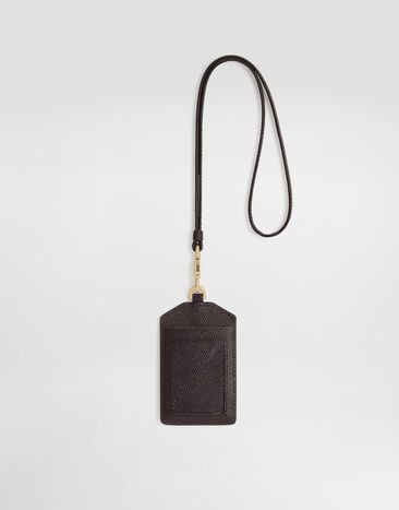 Dolce & Gabbana Dauphine calfskin keychain with plate Bordeaux BI3471A1001