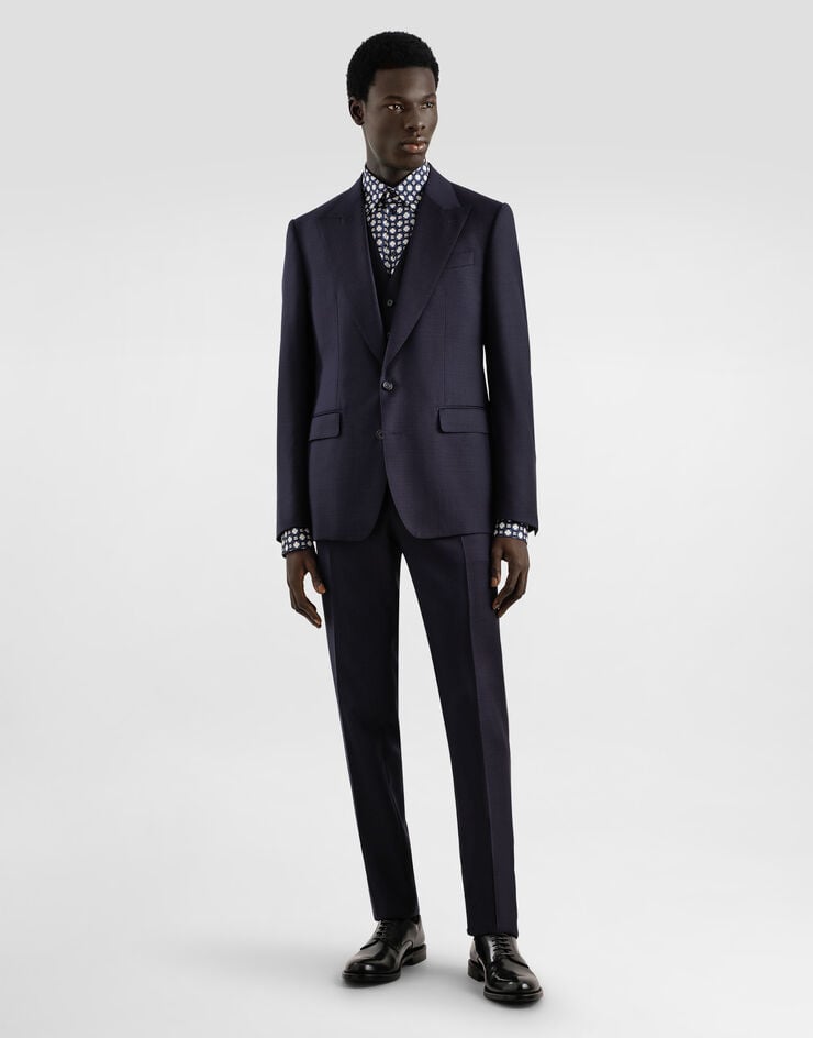 Dolce & Gabbana Single-breasted micro-patterned wool suit Multicolor GK02XTFM2GS