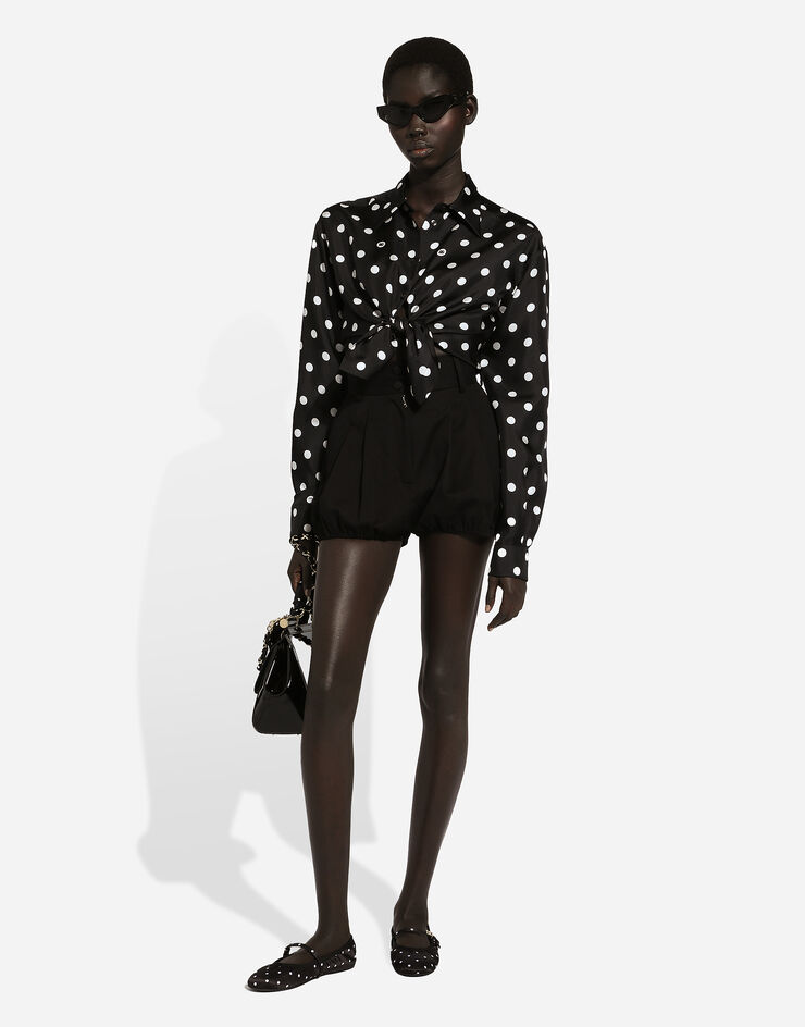 Dolce & Gabbana Shorts globo tipo culotte de algodón Negro FTBUQTFUFJR